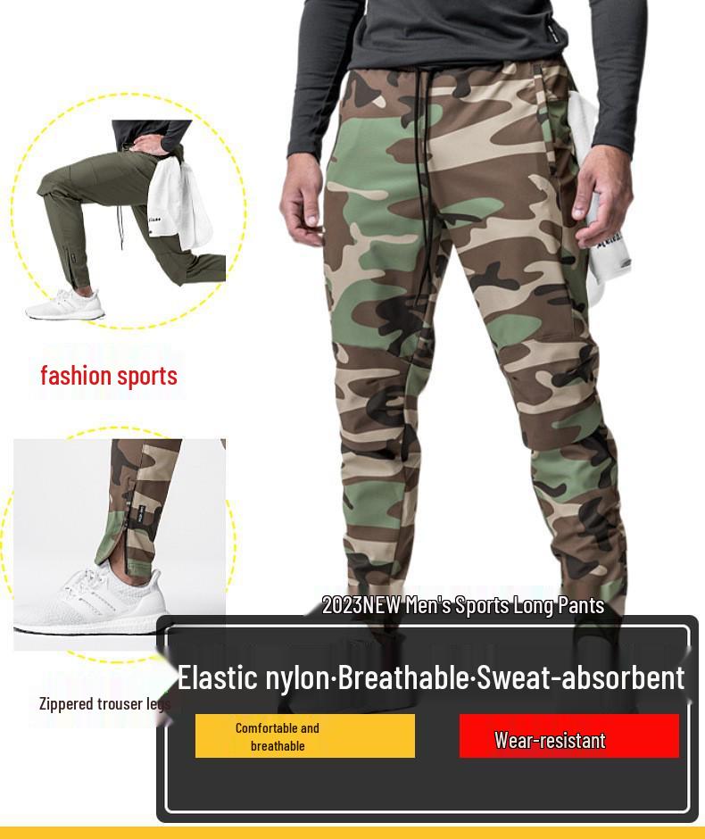 Новые мужские брюки-джоггеры для хайкинга из нейлона-стрейч с несколькими карманами - Повседневные спортивные фитнес-брюки