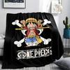 1PC One Piece Monkey D Luffy Patterned Flannel Blanket Suitable For All Seasons For Home Decor Warmth And Comfort Gifts Holiday Present
