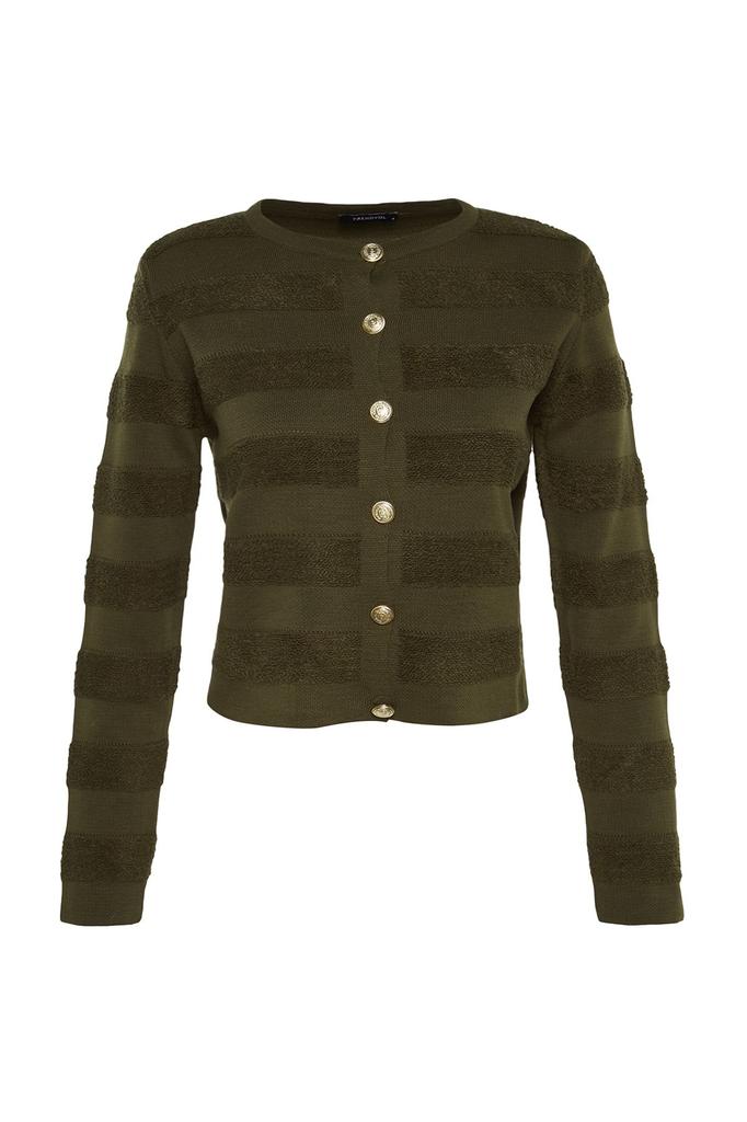 Женский модный стильный кардиган, темно-синий пиджак с круглым вырезом, трикотажный кардиган