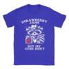 Strawberry Jams But My Don't Funny Raccoon Men T Shirt  Funny Tee Shirt Short Sleeve Round Neck T-Shirt Cotton Summer Clothes