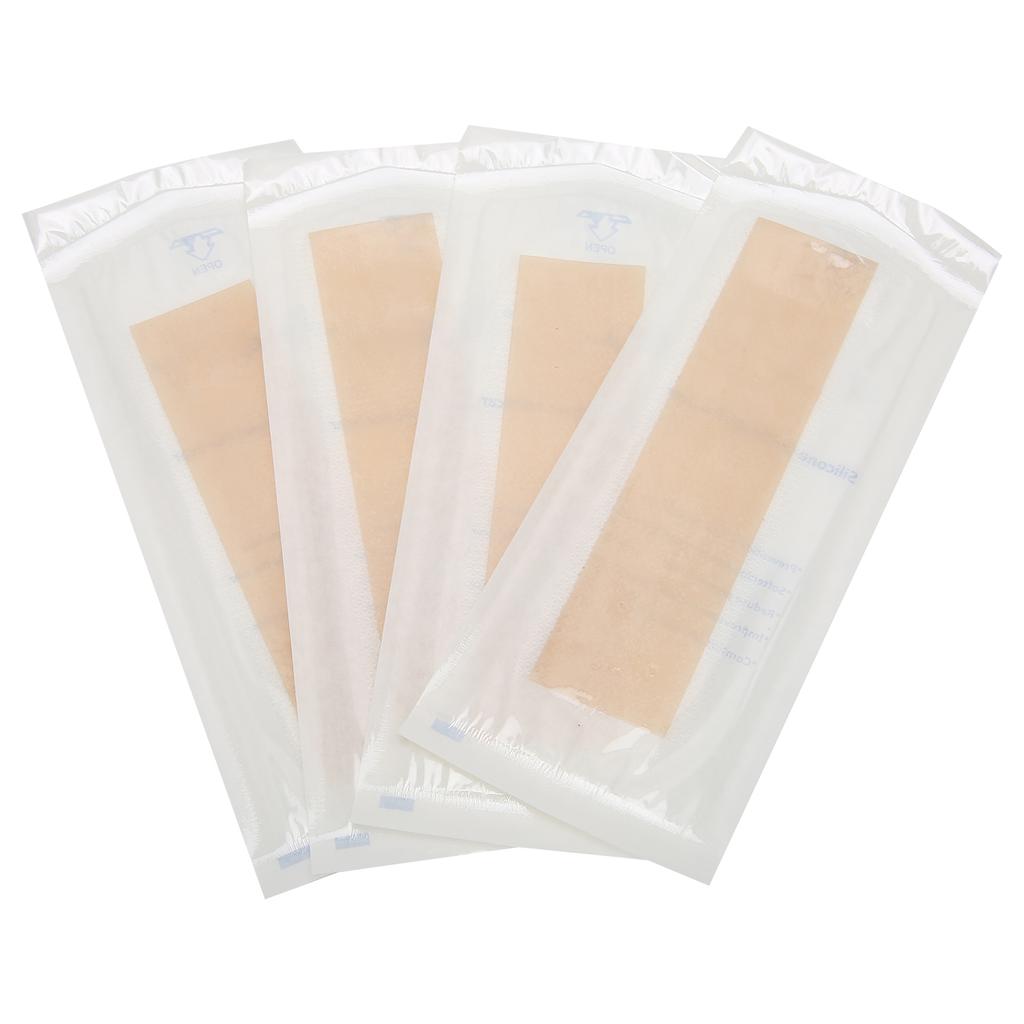 4pcs Silicone Scar Sheets Home Travel Reusable Adhesive Scar Removal Treatment Strips