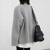 GMXIA Women's Simple Pullover Sweater Autumn and Winter Loose Half High Neck Outer Knit Sweater Women's Top