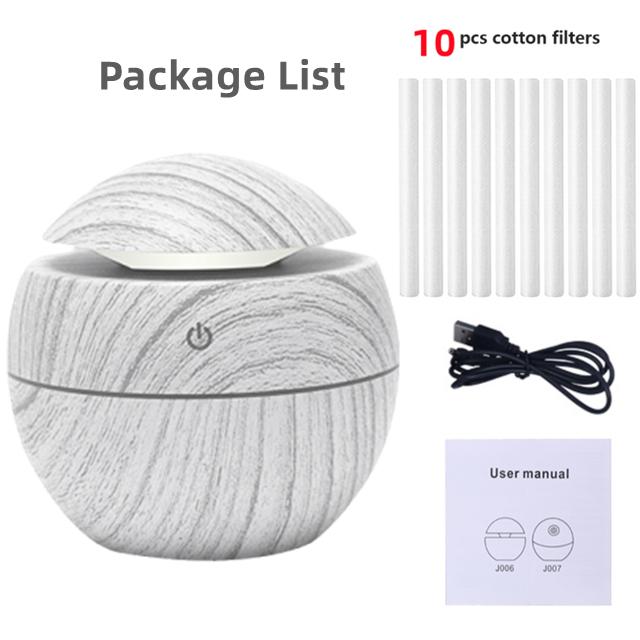 Мини-увлажнитель воздуха Usb ультразвуковой диффузор аромата под дерево 7 светодиодный светильник электрический диффузор эфирного масла для домашней ароматерапии