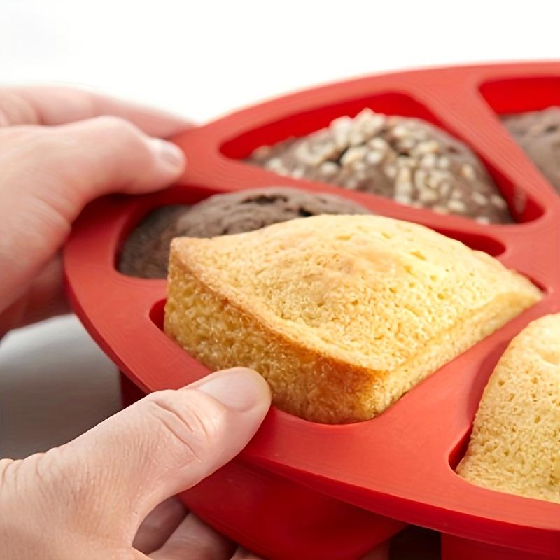 Набор силиконовых форм для выпечки треугольной формы - Антипригарная форма для выпечки на 8 ячеек для брауни, блинов, кексов и т. д.. - Идеально для свадеб, фестивалей и ежедневной выпечки