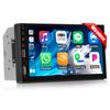 Double Din Wireless Carplay Android Auto Car Stereo, 7" IPS Touch Screen Car Audio