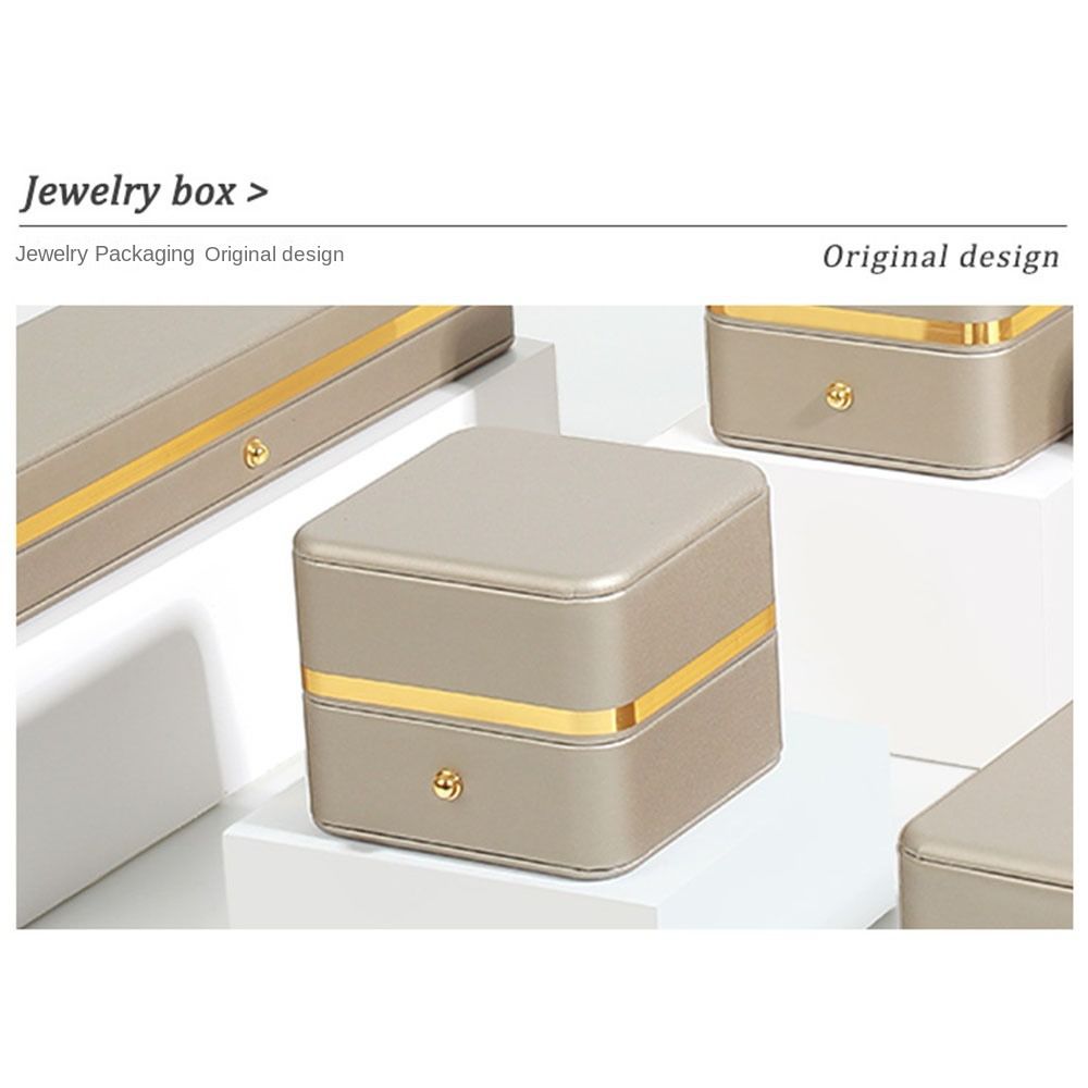 Элегантный кейс для хранения колец из ПУ кожи, коробки для демонстрации колец, модная квадратная коробка для колец, свадьба