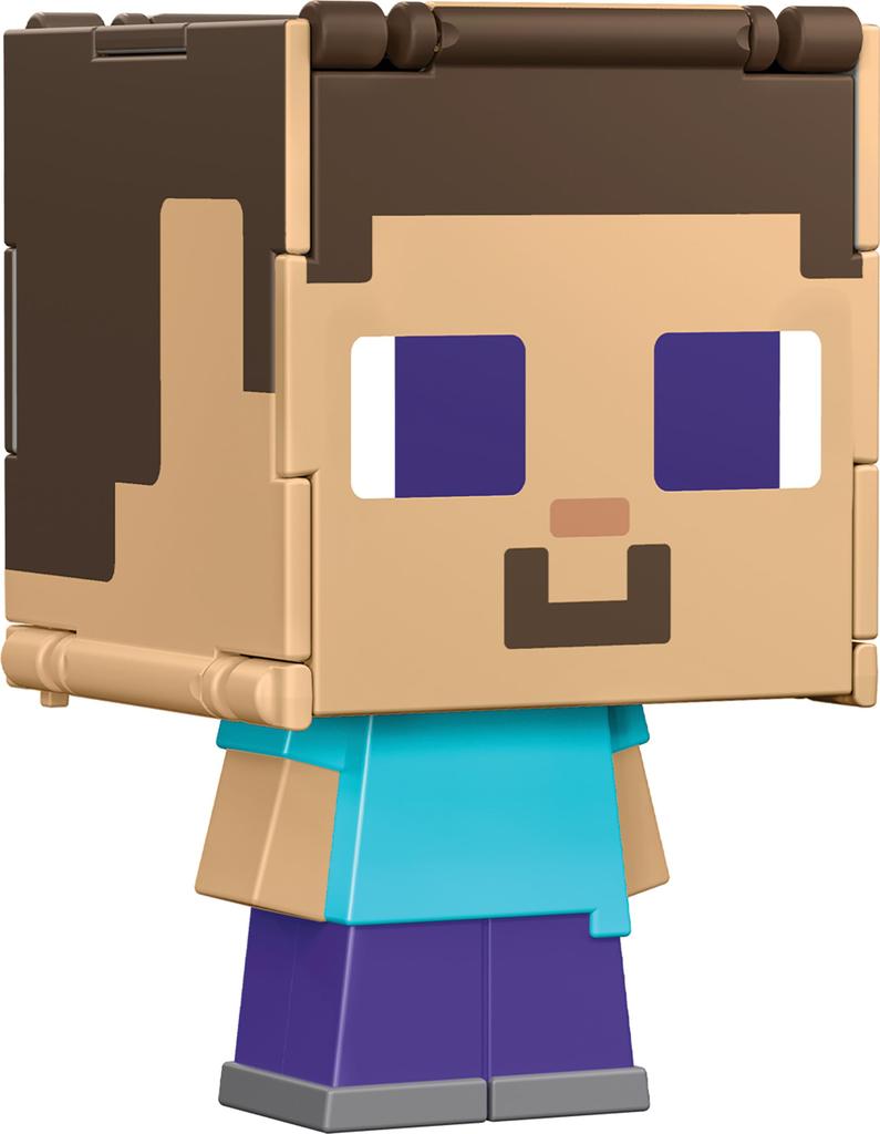 Mattel Minecraft Коллекция фигурок Flippin' Fig 2-в-1 Игрушка-фиджет Масштаб 3,75 дюйма Большеголовый Пиксельный дизайн (Персонаж может отличаться)