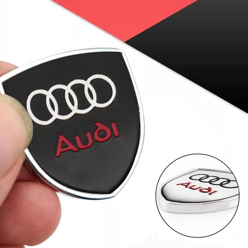 1/2Pc Metal Car Shield Logo Side Body Tail Trunk Sticker For qaz22 A1 A3 A4 A5 A6 B5 B6 B7 B8 C5 C6 C7 A7 A8 Q3 Q5 Q7 TT 8V Decal