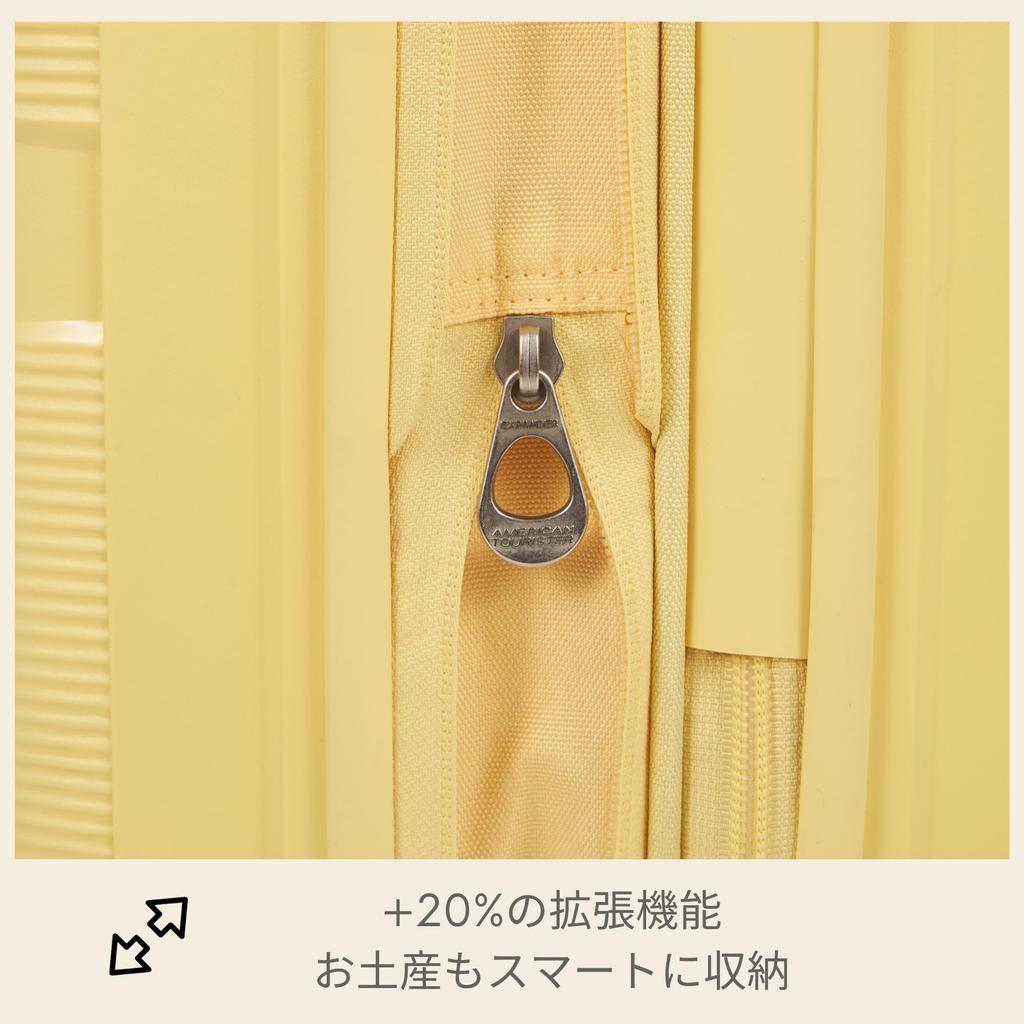 American Tourister Instagon Spinner 55/20 Expandable Suitcase, TSA Compatible, Carry-on Compatible, 35/42L, 55cm, 2.8kg, Pastel Yellow