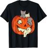 Cats Pumpkin Carved Jack O Lantern Cat Halloween Costume Men Women T-Shirt