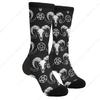 Horror Goat Pentagram Gothic Wicca Halloween Casual Unisex Novelty Fun Crew Socks Fashion Comfortable Men And Women Crazy Dress