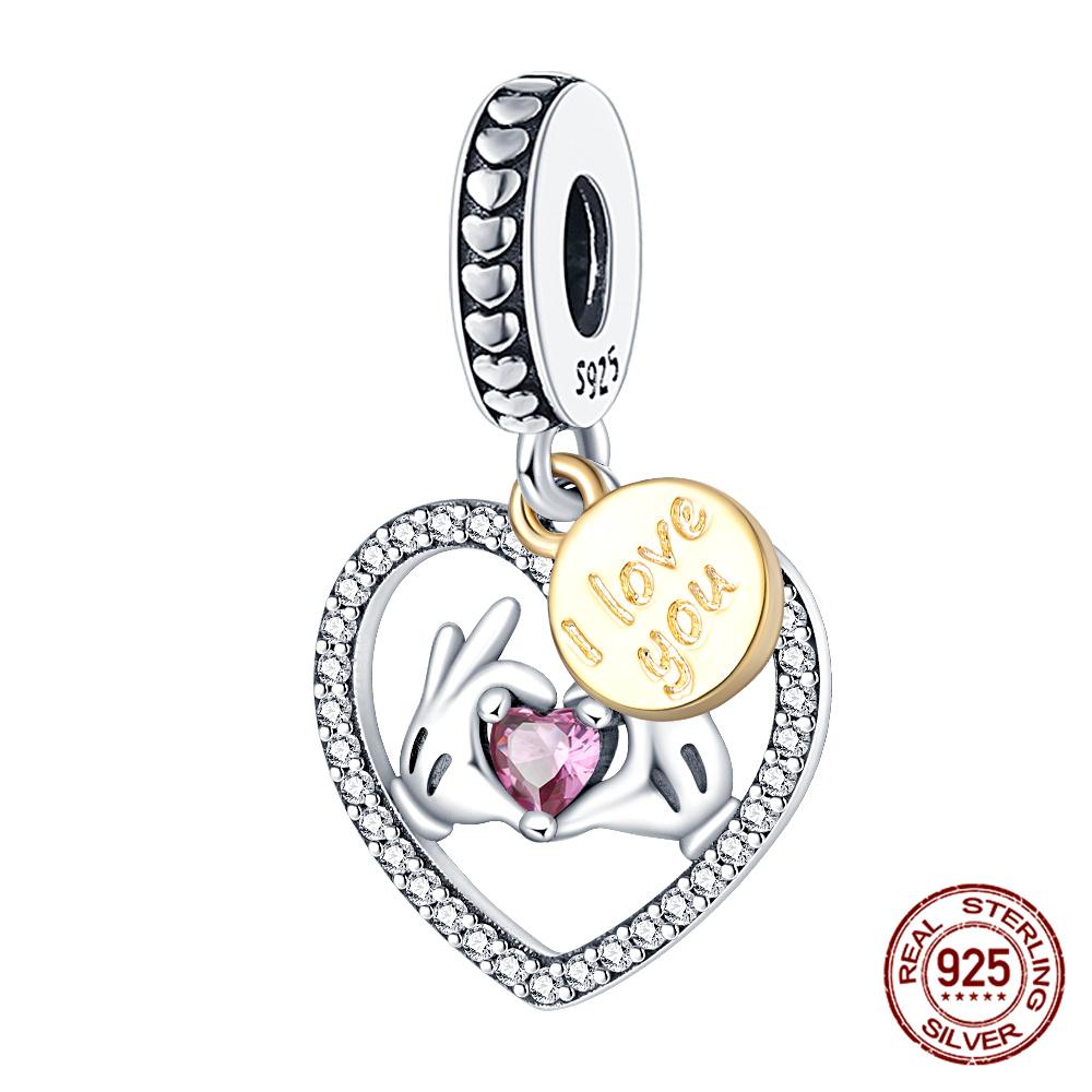 100% Медь Любовь Мать и Дочь Шармы Для Оригинальных Браслетов DIY Изготовление Украшений Для Женщин Подарок