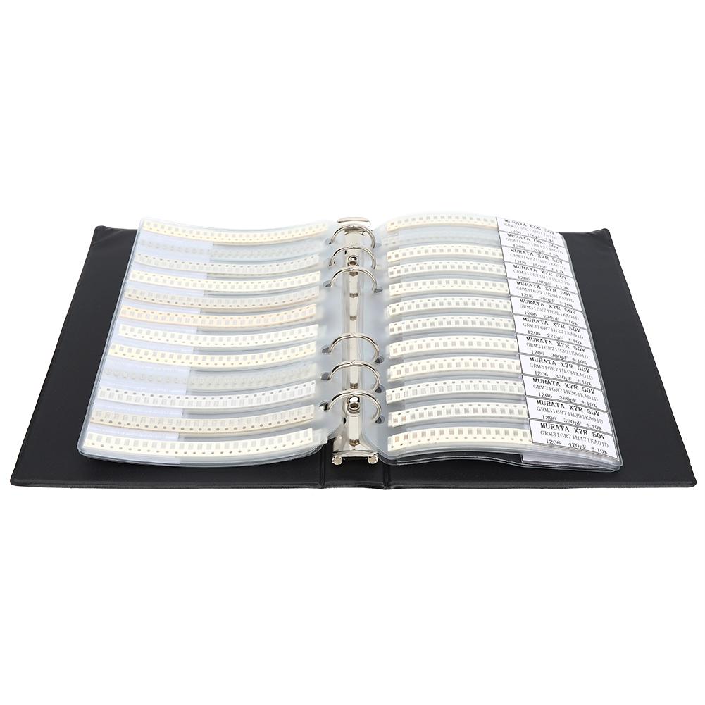 Набор конденсаторов 1206 серии 80 номиналов, Книга образцов электронных компонентов, Черный