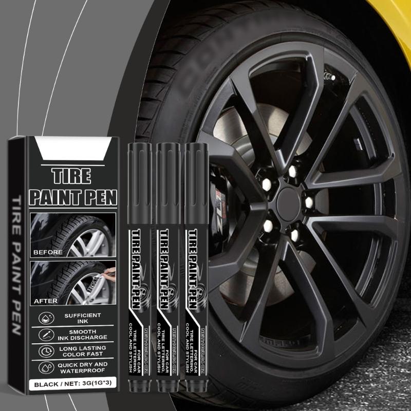 15 шт. черная ручка для краски для шин, быстросохнущая, водостойкая, черная ручка-маркер для шин для надписей и ремонта царапин на автомобильных шинах