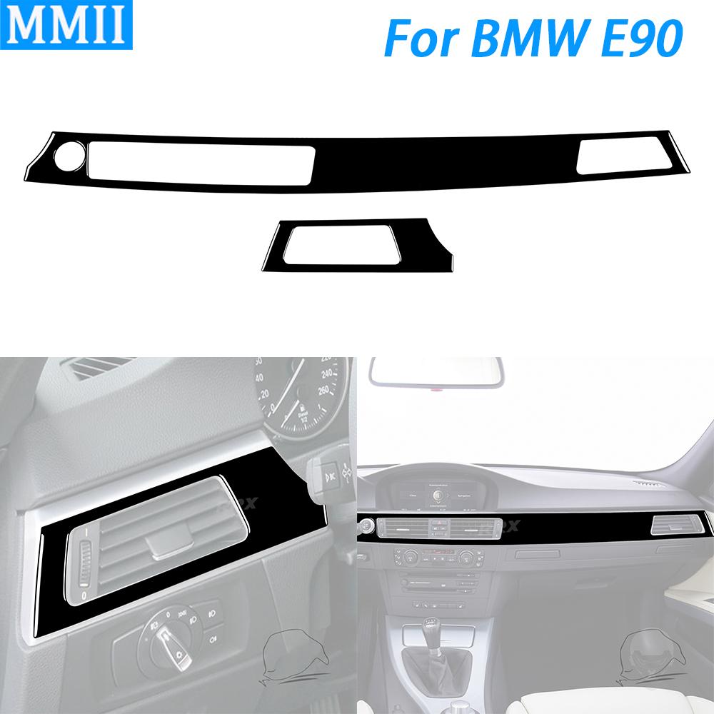 For BMW 3 Series E90 06-08 Piano Black Center Dashboard Air Outlet Trim Cover Suit Car Interior Decoration Accessories Sticker