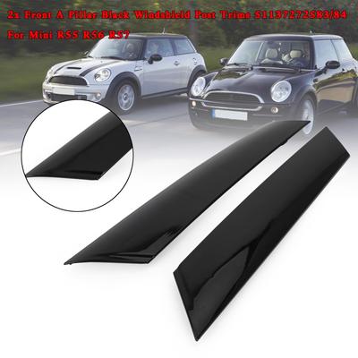 2x Передние стойки лобового стекла черные 51137272583 51137272584 Для Mini Cooper R55 R56