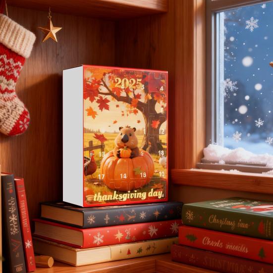 Адвент-календарь Дизайн сурка 24-дневный обратный отсчет Праздничный семейный календарь с мероприятиями Календарь с подарками-сюрпризами для детей