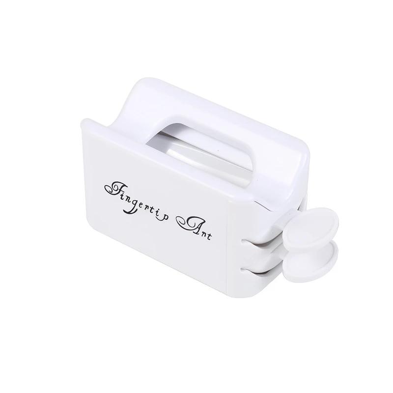 Профессиональный белый ABS двухслойный ящик для блестящей пудры, переработанный ящик для хранения порошка для ногтей, портативный контейнер для инфильтрационного порошка, инструмент для ногтей