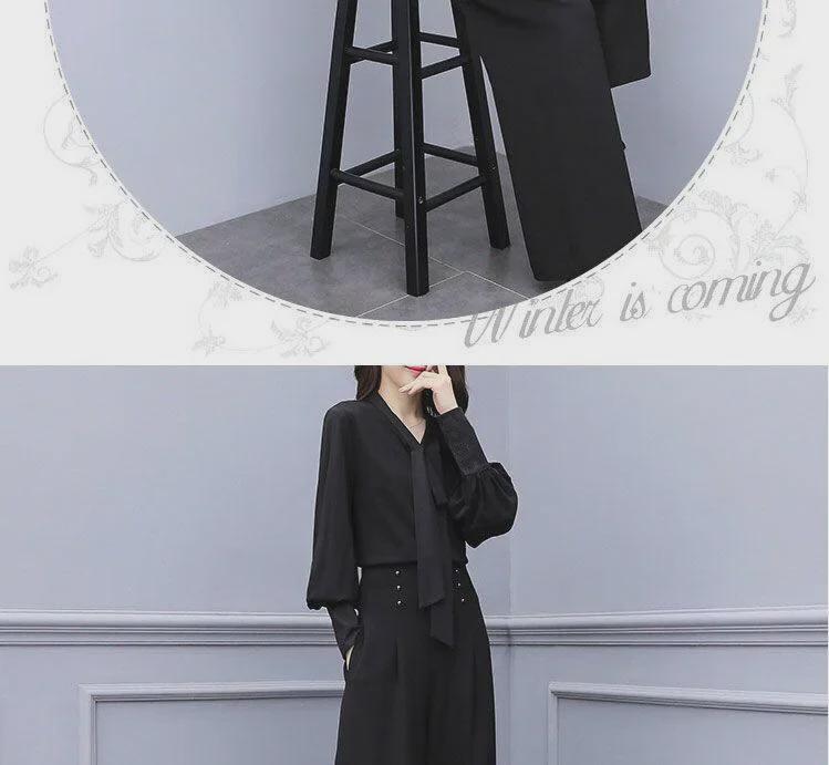 2025 Women's Fashion: Southeast Asia Two-Piece Set - Wide-Leg Pants & Loose Long-Sleeve Casual Suit Korean Style.