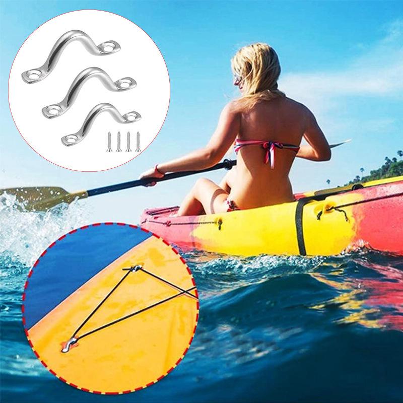 4Pcs Handle 4/5/6Mm 316 Stainless Steel Wire Eye Strap Boat Marine Tie Down Fender Hook Canopy Engines Accessories