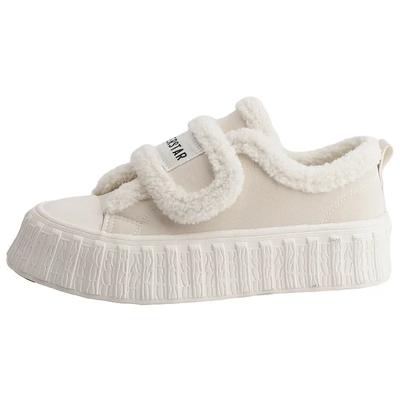 2024 Новые зимние женские дышащие теплые кроссовки белые черные шерстяные туфли кроссовки повседневные беговые платформы Y2K Lolita Shell Shoes