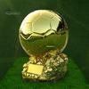 Resin Football Trophy Golden Ballon Football Championship Prize Trophy Collectible Player Award Soccer Ornament for Fans Gift Desk Bookshelf Decor