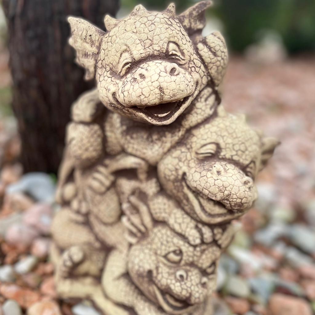 Dragon family sculpture concrete dragon family figure