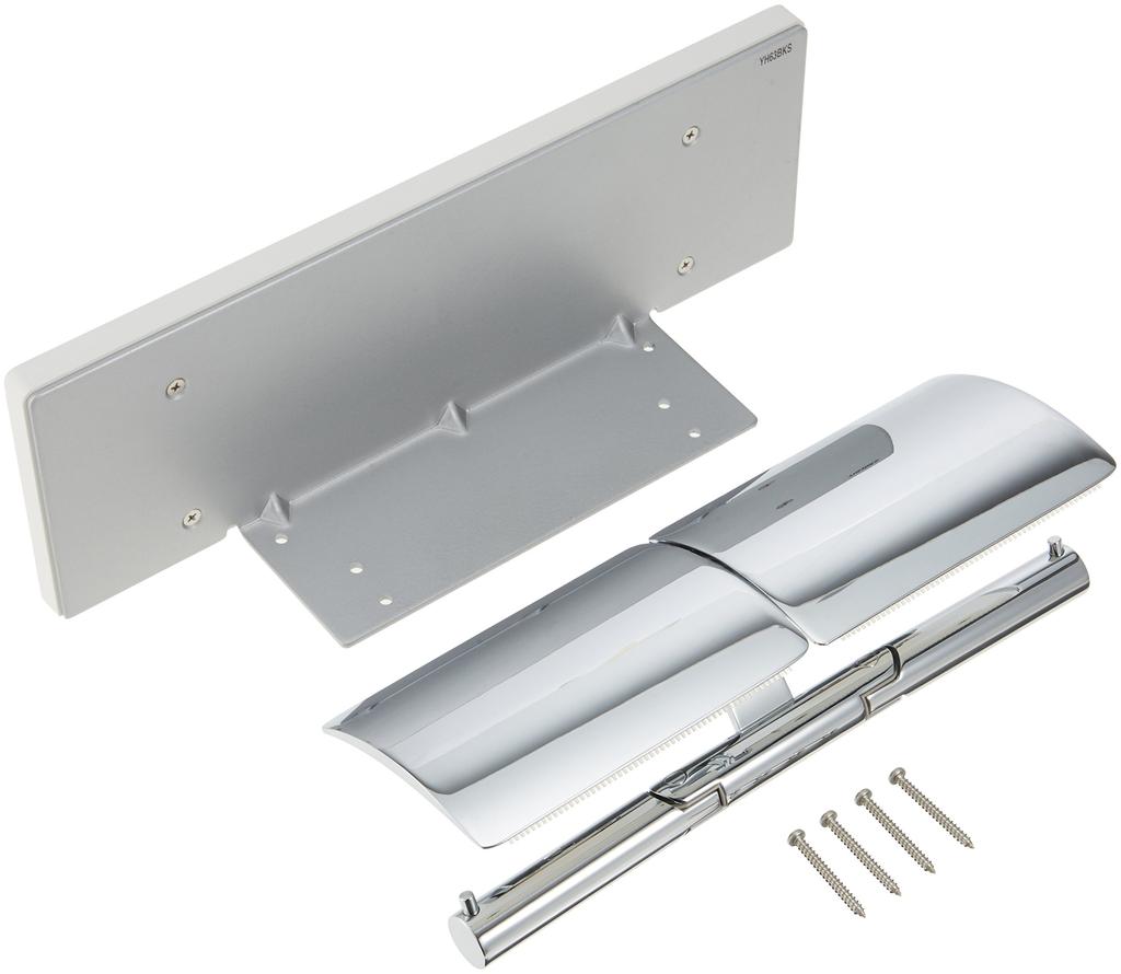 Двойной валик для бумаги TOTO с полкой, металлический, белый, подвижный стержень (Естественное дерево) YH63BKS#NW1