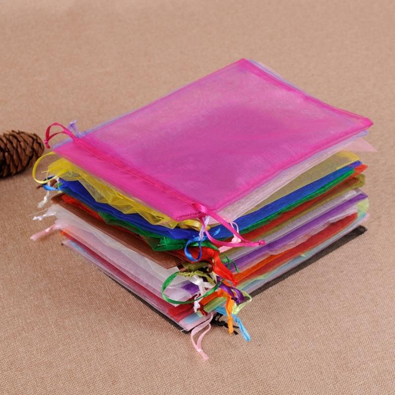 Breathable Storage Organizer Reusable Jewelry Packaging Pouch Drawstring Pocket Organza Gauze Sachet Accessories Bag