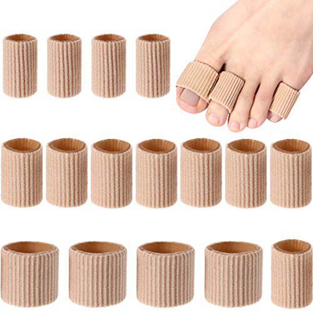 Toe Cushion Tube Toe Sleeves Soft Gel Corn Pad Protectors For Cushions Corns, Blisters, Calluses, Toes (16 Pieces, Mixed Size Toe Cushion Tube)