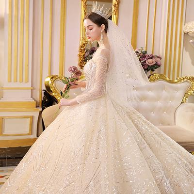 Атласное основное свадебное платье, новое простое французское платье с высокой текстурой Qidi Hepburn, тонкое зимнее платье с рукавами-рукавами