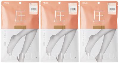 Atsugi ASTIGU Компрессионный Утягивающий Набор Чулки Скинни Размеров, Компрессионные, 3, Женские, AP6002, Бежевый, L-LL