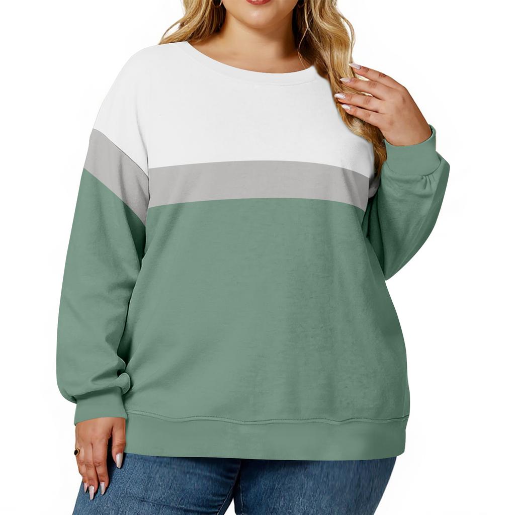 Plus Size Sweatshirt For  Women Oversized Crewneck Long Sleeve Pullover Tops