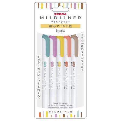 Хайлайтер Mildliner, Расслабляющие мягкие цвета, Набор из 5 цветов WKT7-5C-RC-N