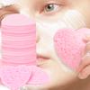 10 Pc Compressed Cellulose Heart Shape Facial Sponge 100% Natural Reusable Cosmetic Spa Sponges for Facial Cleansing Exfoliating