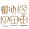100pcs 6 Designs Wooden Miniature Windows Hand Crafted Unfinished Wood Slices  DIY Projects