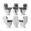 Funny Cat Figurine Spiritual Consolation PVC Vivid Appearance Toilet Series Cat Statue Party Supplies