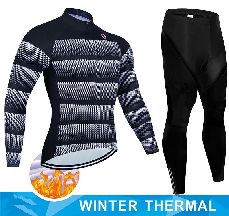 2026 Winter Fleece Warm Winter Thermal Fleece Cycling Jersey Set Man's Long Sleeves Cycling Kits Mountain Bike Jersey Road Bike Cycling Suit