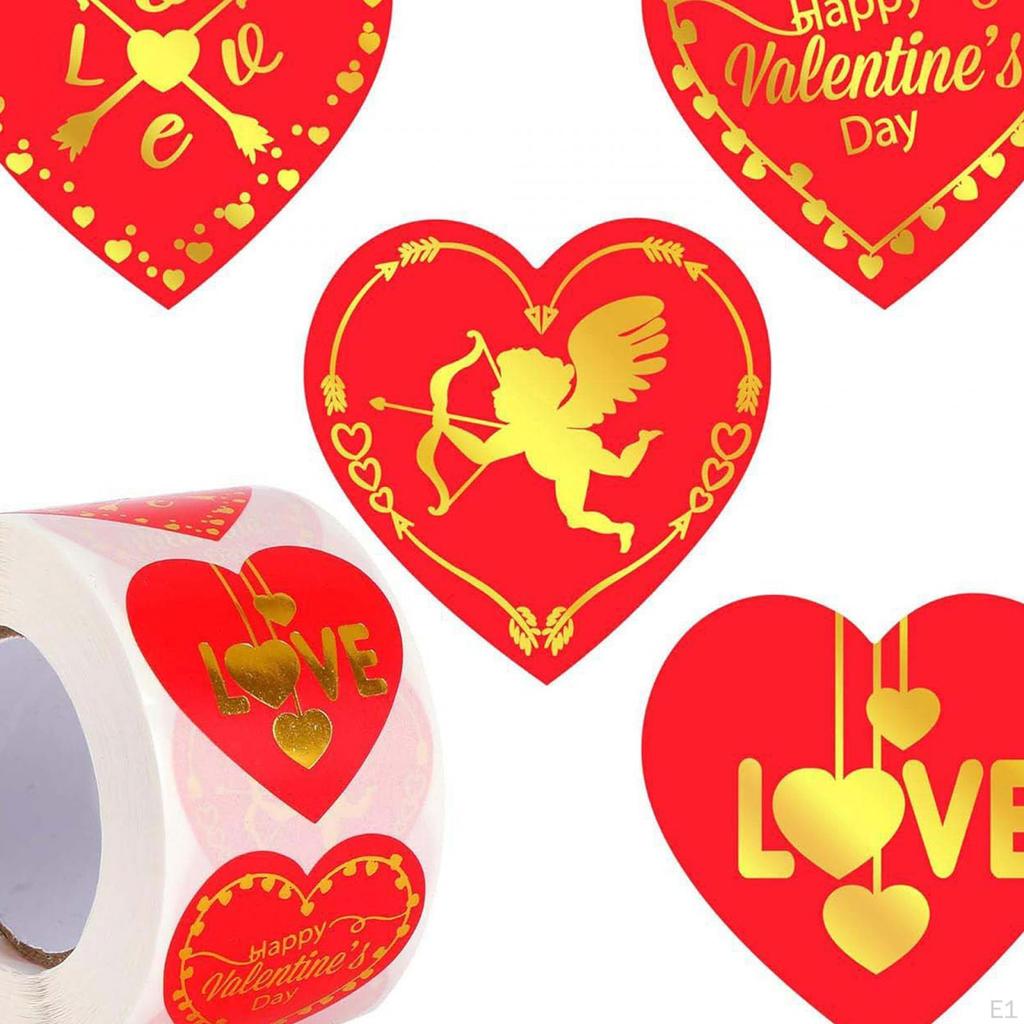 500x Heart Stickers Roll Love Paper Label Seal Sticker for Valentine's Day