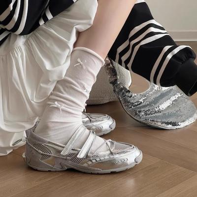 Супермягкие плоские балетки для женского лета, новая дышащая сетка, мелкий вырез, туфли Мэри Джейн, тренд