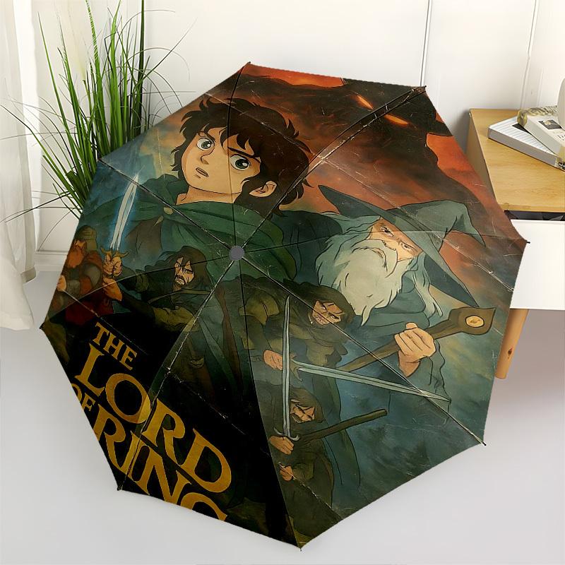 1pc Lord of the Rings Automatic Folding Umbrella - Compact 8-Rib Design, Durable Plastic & Iron1348L