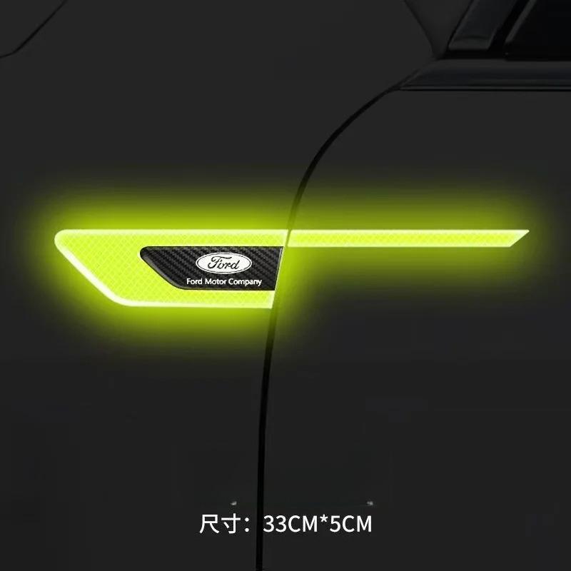 XJGE5 Car Door Reflective Sticker Safety Warning Reflector Tape For Ford ST Fusion Transit Ecosport Exterior Decal Accessories Guard