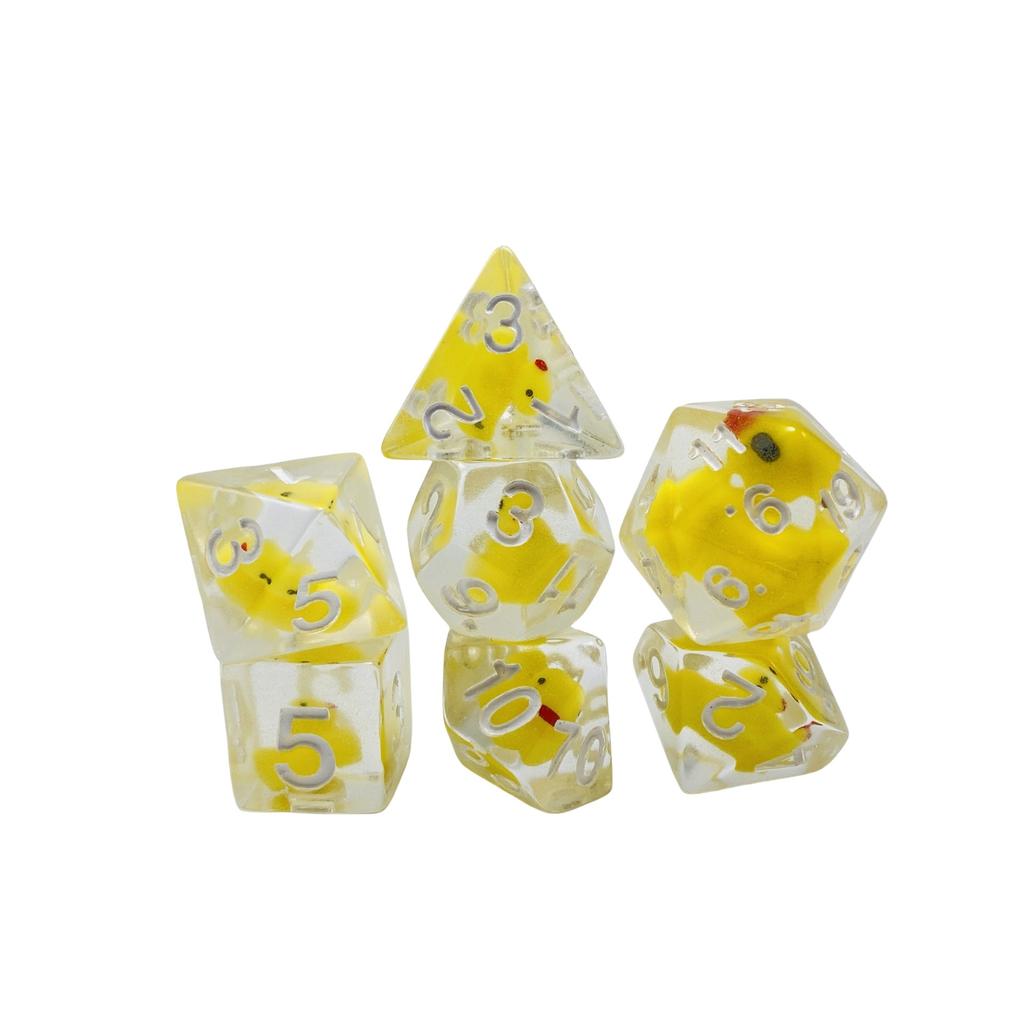 Игральные кости DND из 7 кубиков, резиновые уточки, игральные кости DND, лоток для игральных костей, игральные кости D и D для Dungeons and Dragons в подарок (Только набор игральных костей)