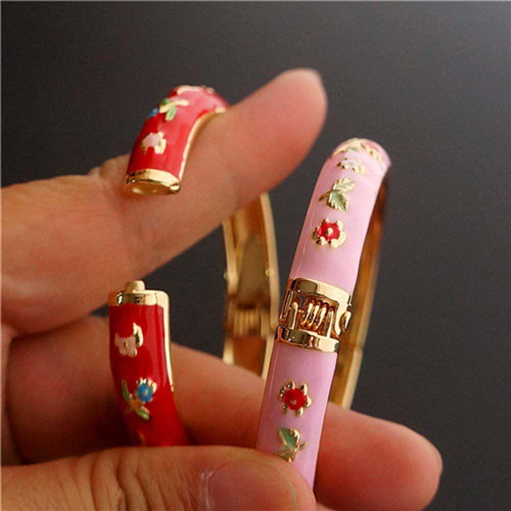 Ethnic Gifts For Women Girl Peony Cloisonne Enamel Filigree Bracelet Accessories Jewelry Bangles