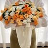 80/110 см Букет-плед с розами Хлопковый плед в клетку с бахромой Подарок на день рождения День святого Валентина Вязаный крючком пушистый плед-свитер