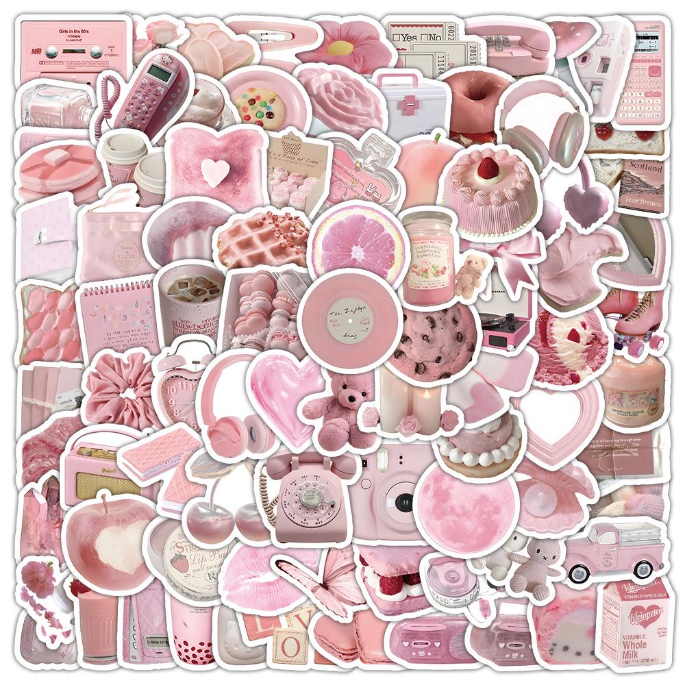 60 листов многоцветных наклеек в стиле ИНС: Реалистичные маленькие объекты в синем, розовом, фиолетовом, желтом и зеленом цветах