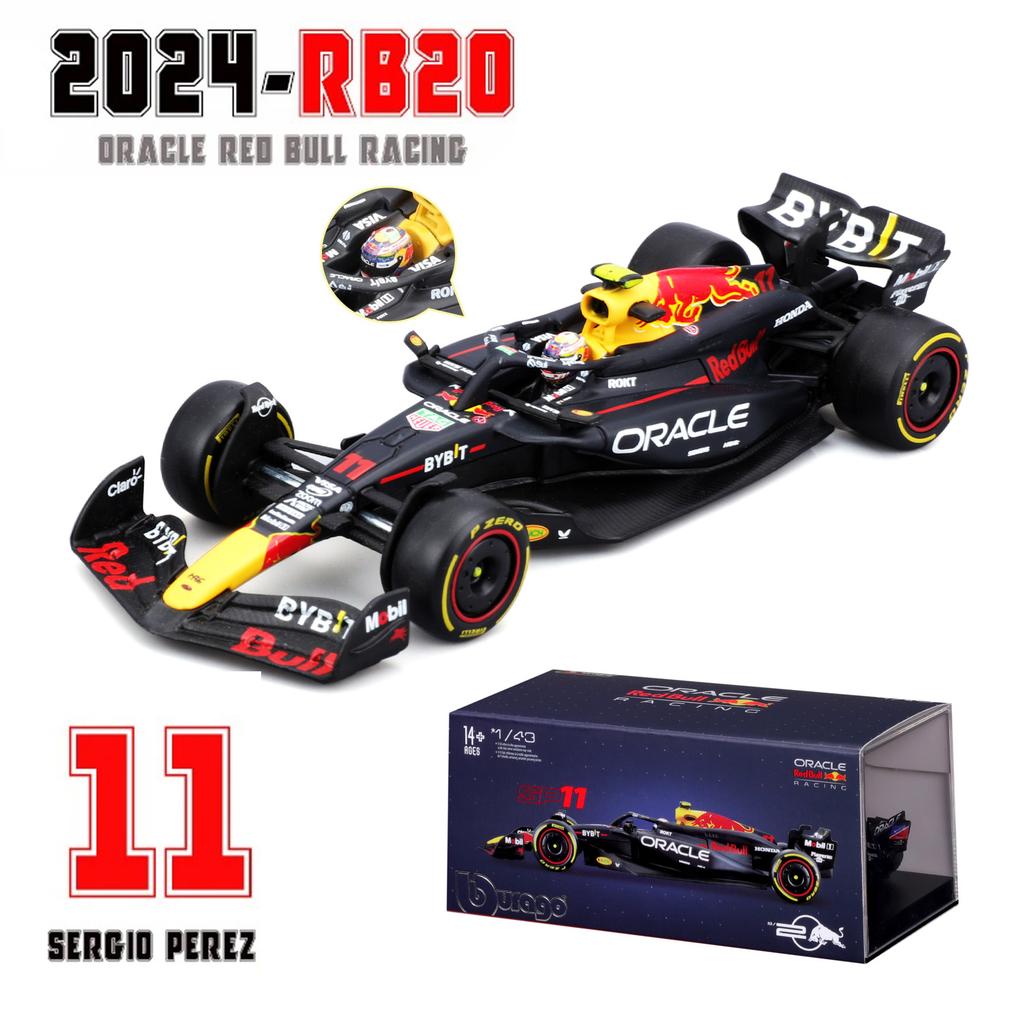 ABBZ1 Bburago 1:43 F1 Red Bull Rb20 2024 Твердый переплет #1 Макс Ферстаппен #11 Перес Сплав Формула 1 Гоночная модель из литого металла Подарок
