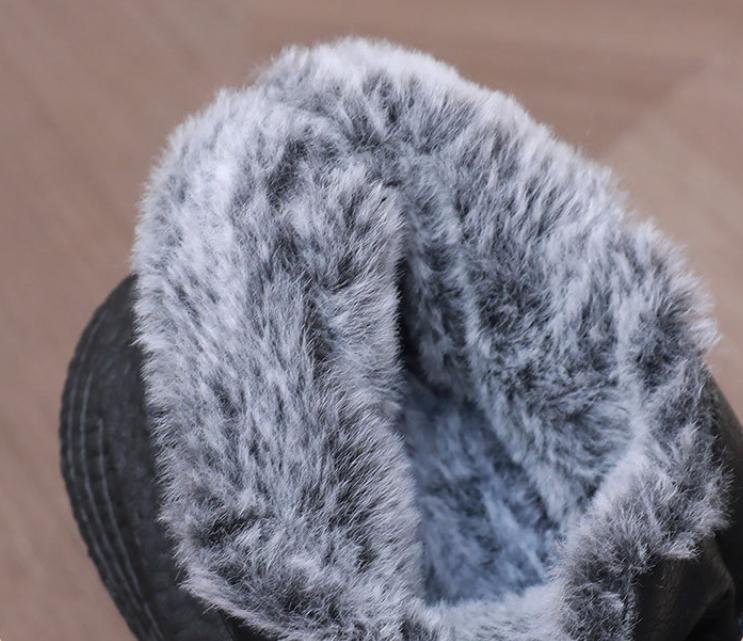 Зимние хлопковые ботинки с мягкой подошвой, нескользящие, утолщенные, теплые, кожаные, водонепроницаемые, мужские и женские, из хлопка