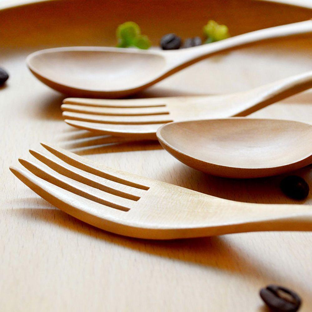 Ручная работа Натуральные кухонные принадлежности Супы Хлопья Рис Ложка Посуда Вилка Наборы столовой посуды