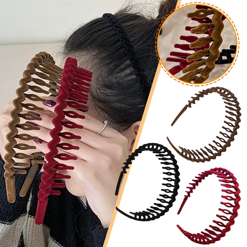 1PCS Fashion Non-slip Hair Bands for Women Men Simple Headband Face Wash Hair Band Wave Shape Hairband Hair Accessories